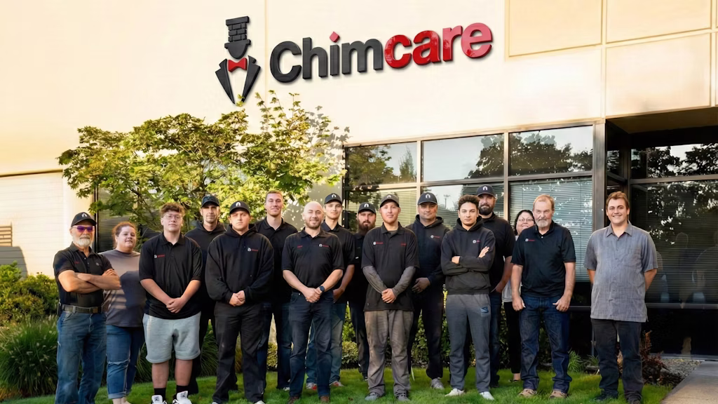 The Chimcare team outside Chimcare headquarters The Chimcare team outside Chimcare headquarters