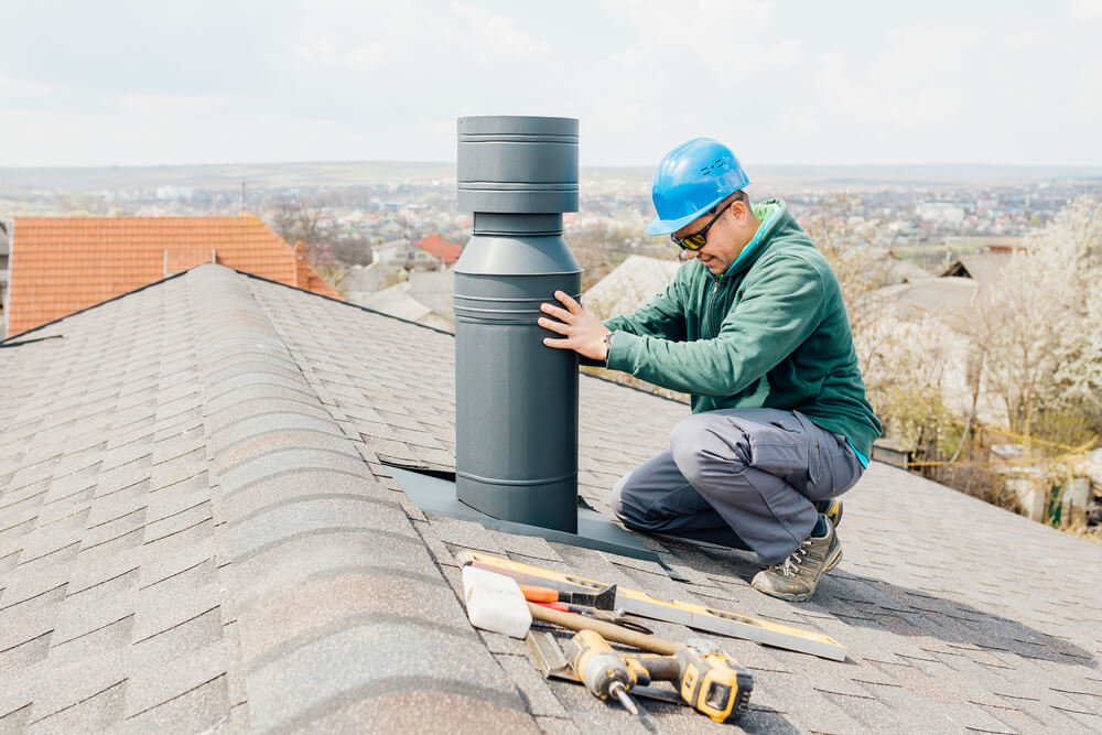  Chimcare technician performing chimney service in Ohio